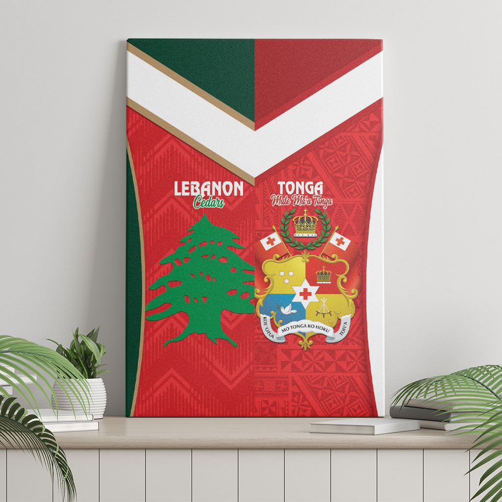 Rugby Tonga and Lebanon Canvas Wall Art Mate Maa Tonga Cedars Together LT14 - Polynesian Pride