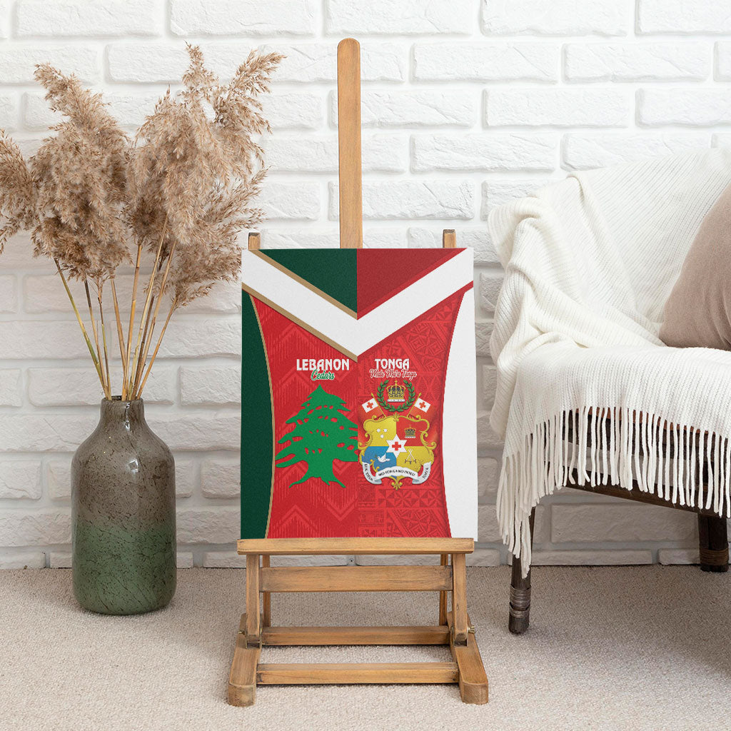 Rugby Tonga and Lebanon Canvas Wall Art Mate Maa Tonga Cedars Together LT14 - Polynesian Pride