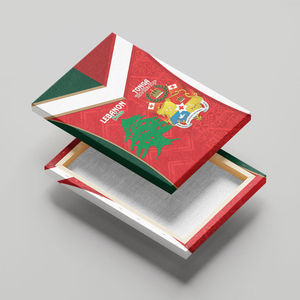 Rugby Tonga and Lebanon Canvas Wall Art Mate Maa Tonga Cedars Together LT14 - Polynesian Pride