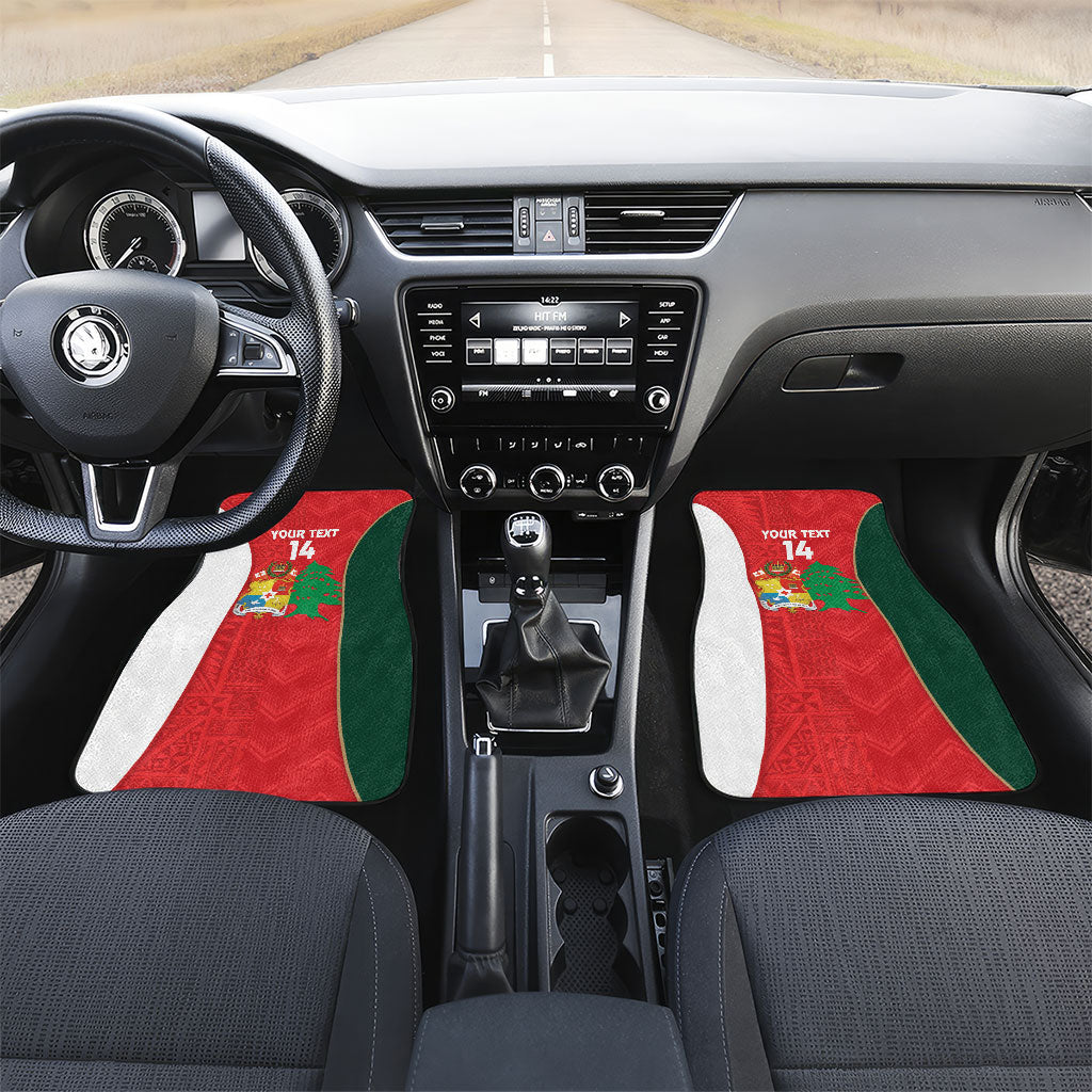Custom Rugby Tonga and Lebanon Car Mats Mate Maa Tonga Cedars Together LT14 Set 2pcs - Front Multicolor - Polynesian Pride