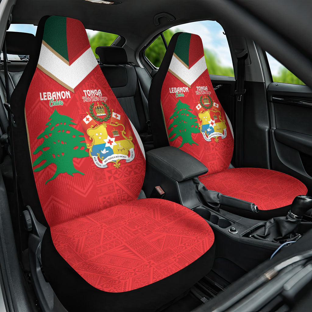 Rugby Tonga and Lebanon Car Seat Cover Mate Maa Tonga Cedars Together LT14 One Size Multicolor - Polynesian Pride