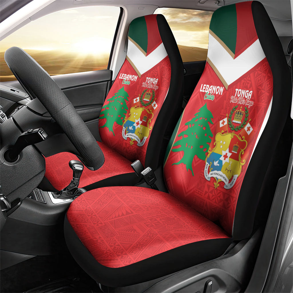 Rugby Tonga and Lebanon Car Seat Cover Mate Maa Tonga Cedars Together LT14 - Polynesian Pride