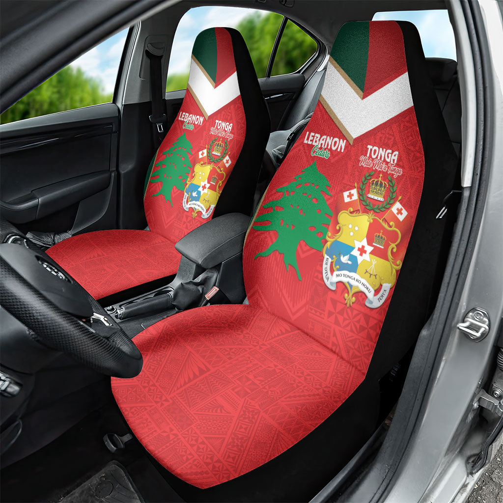 Rugby Tonga and Lebanon Car Seat Cover Mate Maa Tonga Cedars Together LT14 - Polynesian Pride