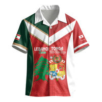 Custom Rugby Tonga and Lebanon Kid Hawaiian Shirt Mate Maa Tonga Cedars Together LT14 - Polynesian Pride