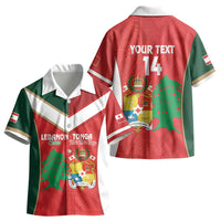 Custom Rugby Tonga and Lebanon Kid Hawaiian Shirt Mate Maa Tonga Cedars Together LT14 - Polynesian Pride