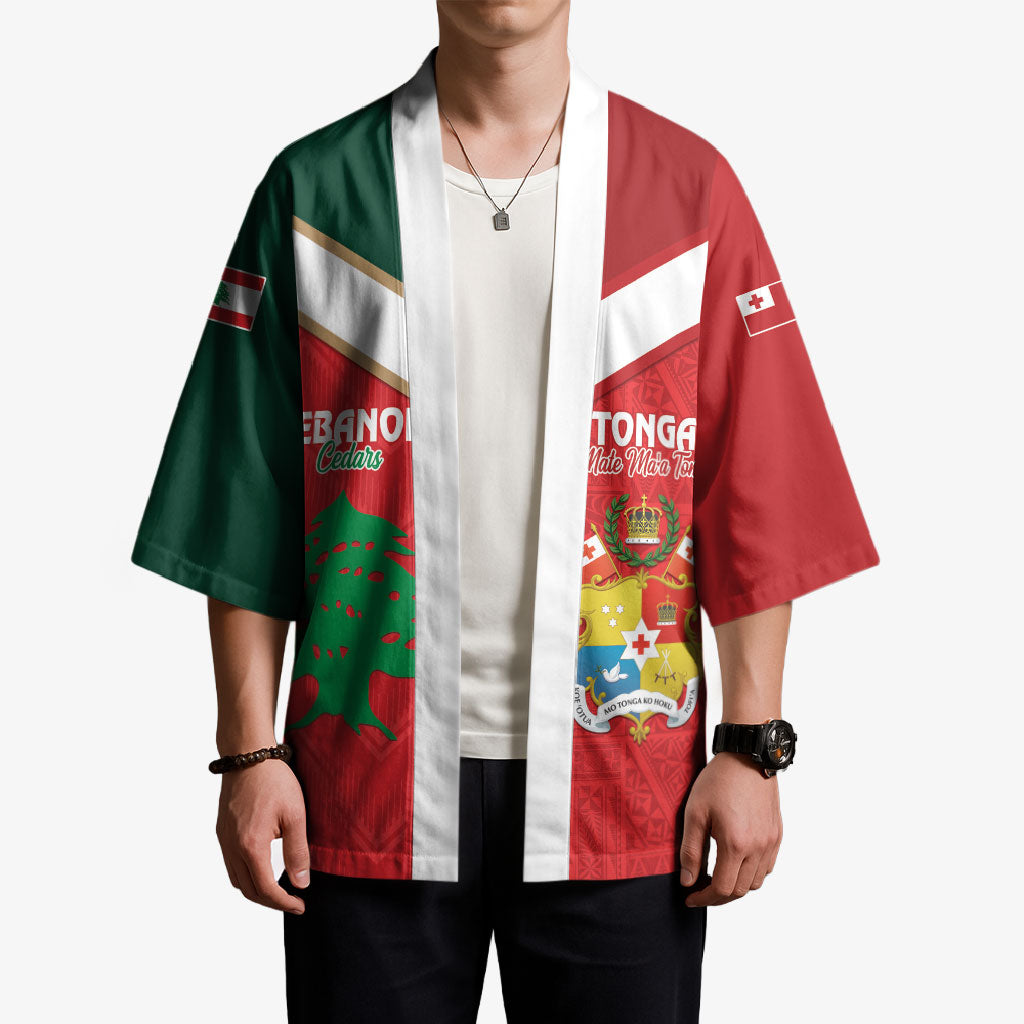 Custom Rugby Tonga and Lebanon Kimono Mate Maa Tonga Cedars Together LT14 - Polynesian Pride