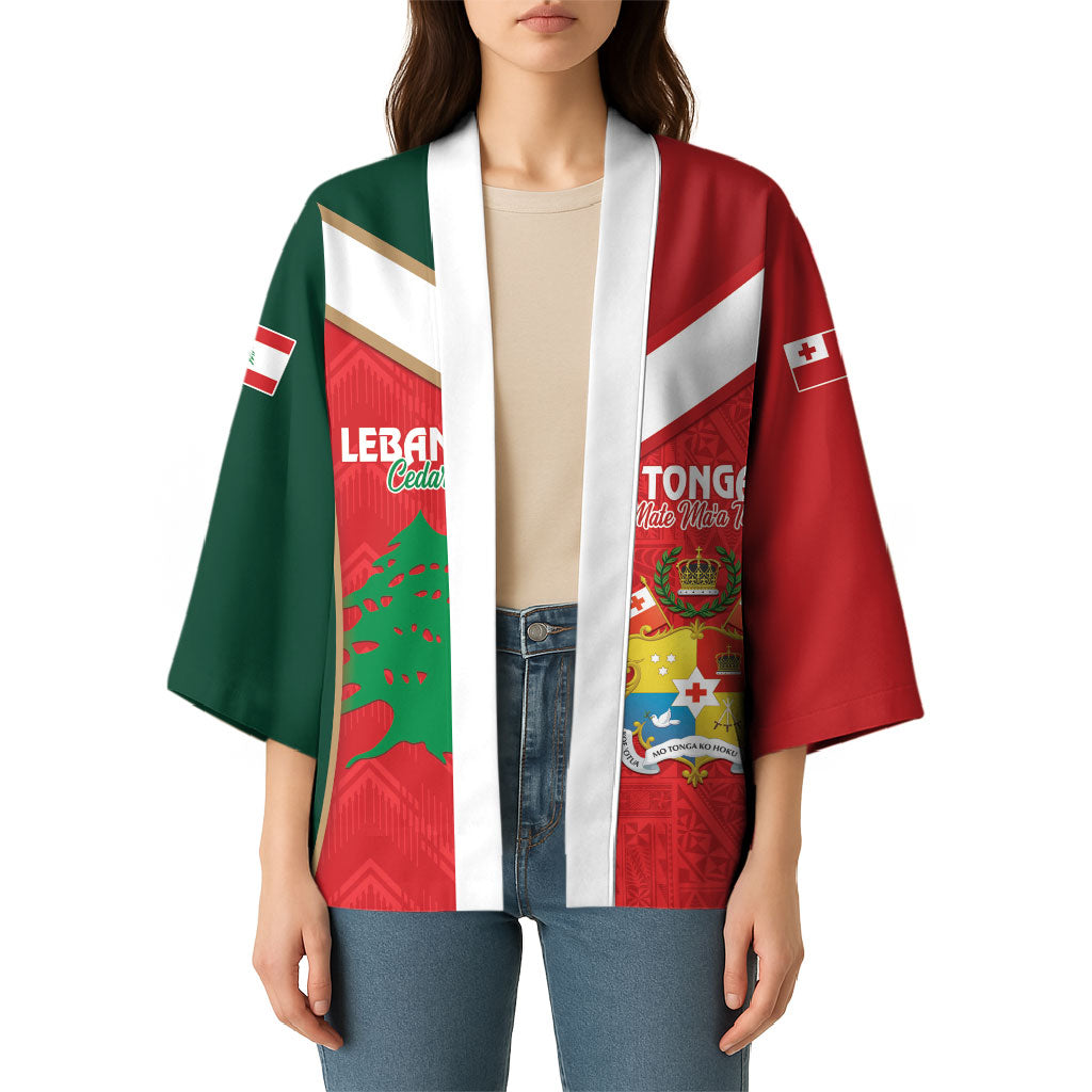 Custom Rugby Tonga and Lebanon Kimono Mate Maa Tonga Cedars Together LT14 - Polynesian Pride