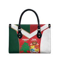 Rugby Tonga and Lebanon Leather Bag Mate Maa Tonga Cedars Together LT14 - Polynesian Pride