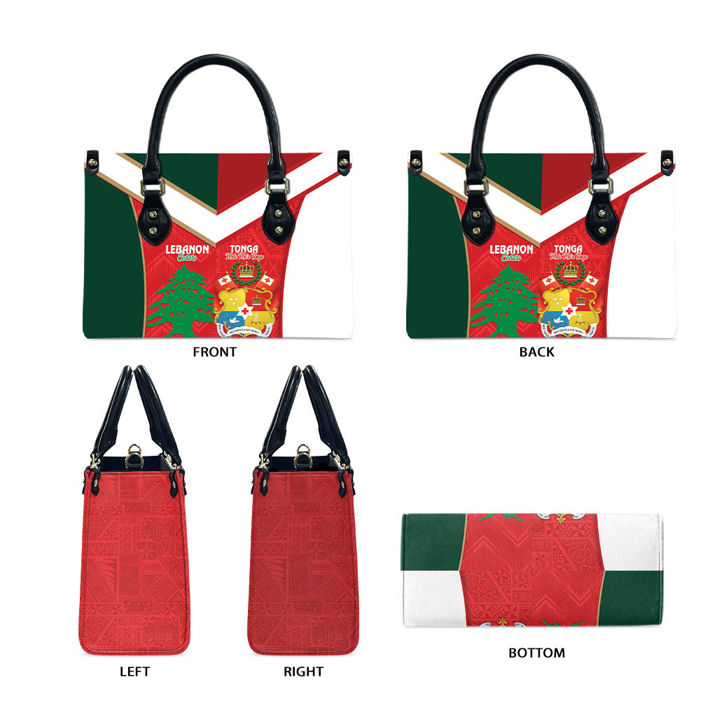 Rugby Tonga and Lebanon Leather Bag Mate Maa Tonga Cedars Together LT14 - Polynesian Pride