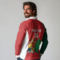 Custom Rugby Tonga and Lebanon Long Sleeve Polo Shirt Mate Maa Tonga Cedars Together LT14 - Polynesian Pride
