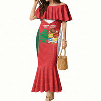 Custom Rugby Tonga and Lebanon Mermaid Dress Mate Maa Tonga Cedars Together LT14 Women Multicolor - Polynesian Pride