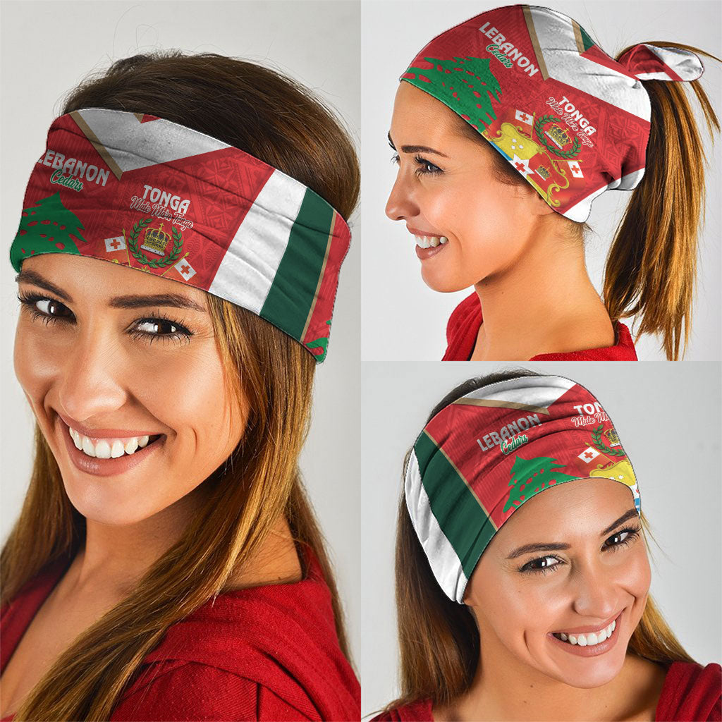 Rugby Tonga and Lebanon Neck Gaiter Mate Maa Tonga Cedars Together LT14 - Polynesian Pride