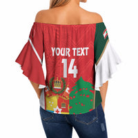 Custom Rugby Tonga and Lebanon Off Shoulder Wrap Waist Top Mate Maa Tonga Cedars Together LT14 - Polynesian Pride