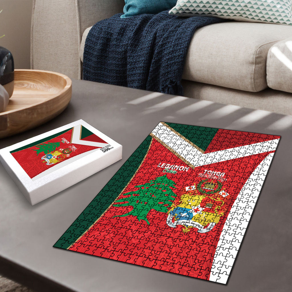 Rugby Tonga and Lebanon Puzzle Mate Maa Tonga Cedars Together LT14 - Polynesian Pride
