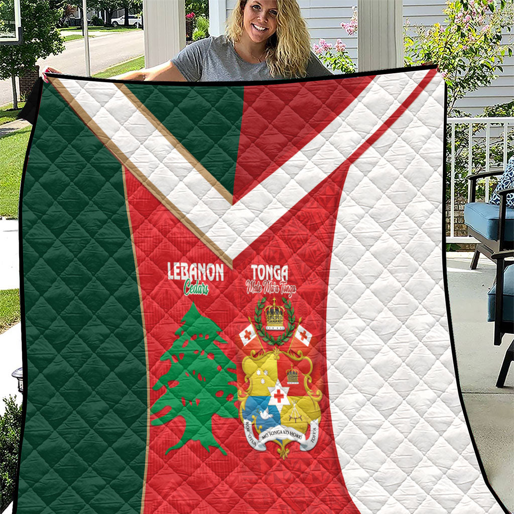 Rugby Tonga and Lebanon Quilt Mate Maa Tonga Cedars Together LT14 Multicolor - Polynesian Pride