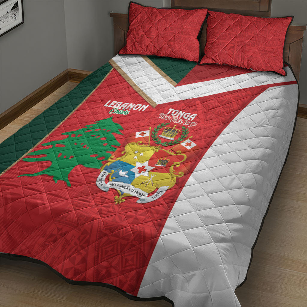 Rugby Tonga and Lebanon Quilt Bed Set Mate Maa Tonga Cedars Together LT14 - Polynesian Pride