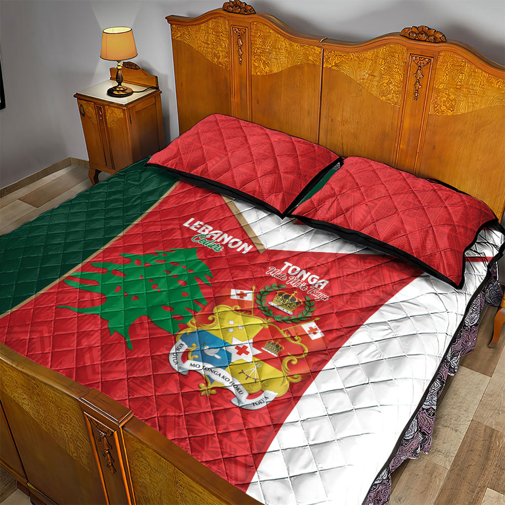 Rugby Tonga and Lebanon Quilt Bed Set Mate Maa Tonga Cedars Together LT14 - Polynesian Pride
