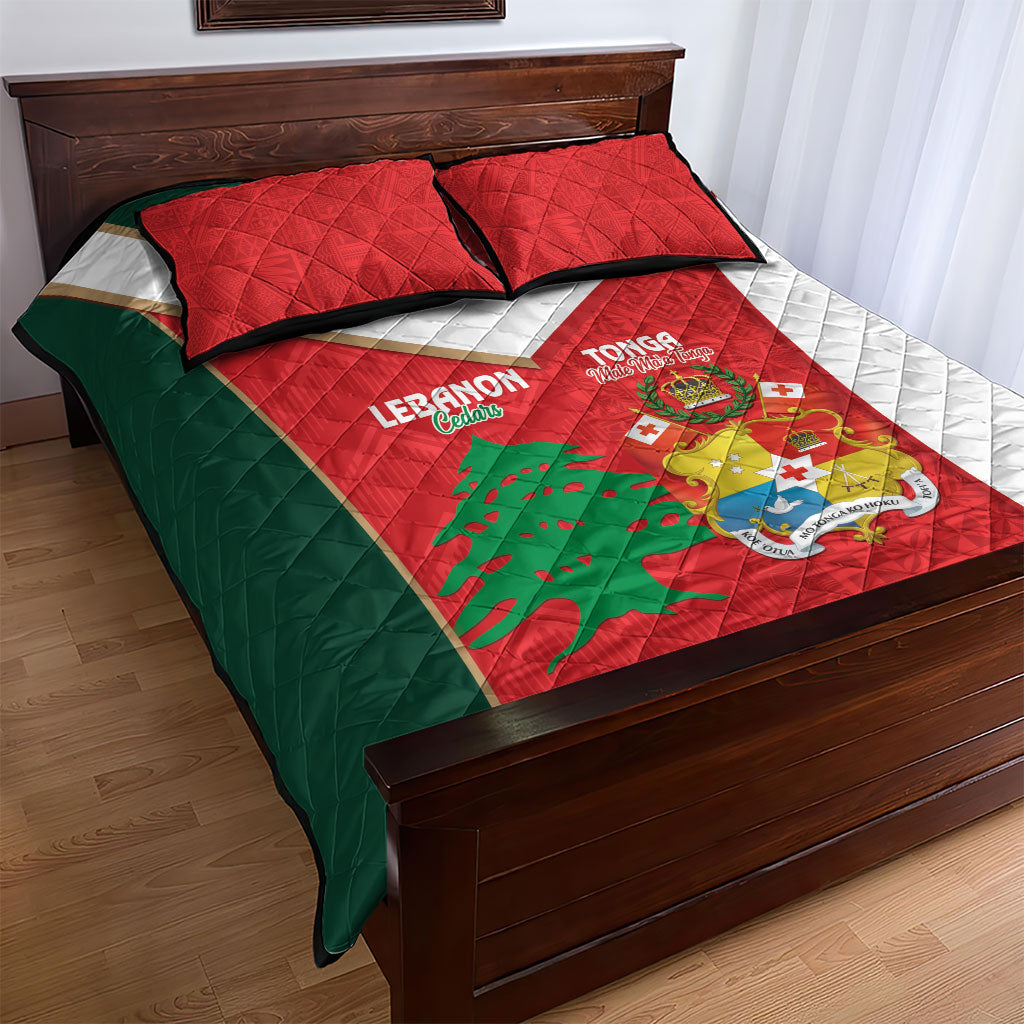 Rugby Tonga and Lebanon Quilt Bed Set Mate Maa Tonga Cedars Together LT14 - Polynesian Pride