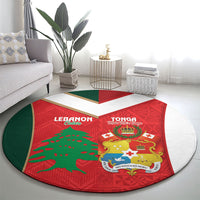 Rugby Tonga and Lebanon Round Carpet Mate Maa Tonga Cedars Together LT14 - Polynesian Pride