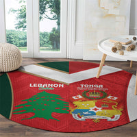 Rugby Tonga and Lebanon Round Carpet Mate Maa Tonga Cedars Together LT14 - Polynesian Pride