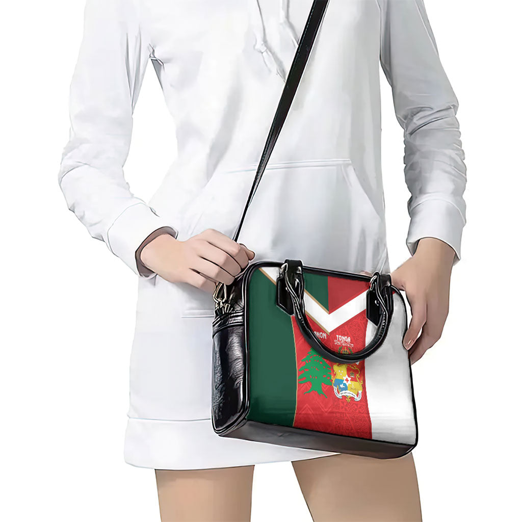 Rugby Tonga and Lebanon Shoulder Handbag Mate Maa Tonga Cedars Together LT14 - Polynesian Pride