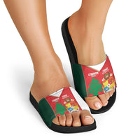 Rugby Tonga and Lebanon Slide Sandals Mate Maa Tonga Cedars Together LT14 - Polynesian Pride