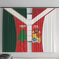Rugby Tonga and Lebanon Window Curtain Mate Maa Tonga Cedars Together LT14 With Hooks Multicolor - Polynesian Pride