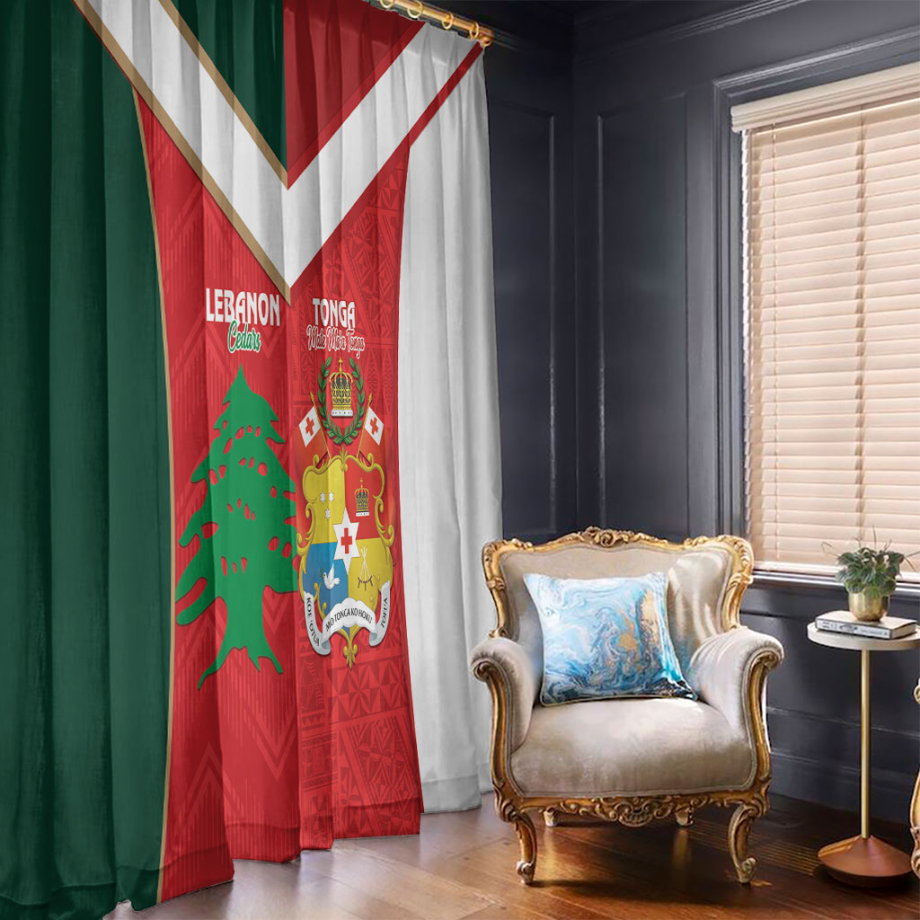Rugby Tonga and Lebanon Window Curtain Mate Maa Tonga Cedars Together LT14 - Polynesian Pride