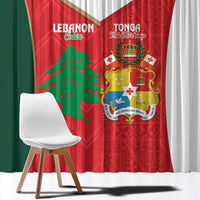 Rugby Tonga and Lebanon Window Curtain Mate Maa Tonga Cedars Together LT14 - Polynesian Pride