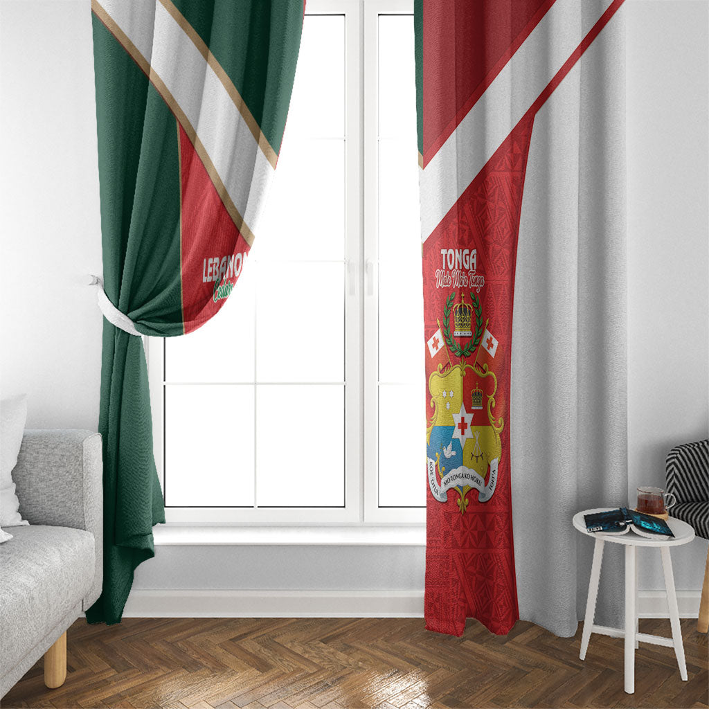 Rugby Tonga and Lebanon Window Curtain Mate Maa Tonga Cedars Together LT14 - Polynesian Pride