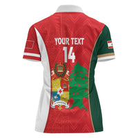 Custom Rugby Tonga and Lebanon Women Polo Shirt Mate Maa Tonga Cedars Together LT14 - Polynesian Pride