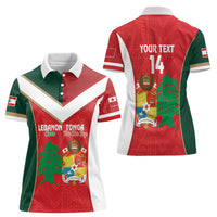 Custom Rugby Tonga and Lebanon Women Polo Shirt Mate Maa Tonga Cedars Together LT14 - Polynesian Pride