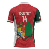 Custom Rugby Tonga and Lebanon Zipper Polo Shirt Mate Maa Tonga Cedars Together LT14 - Polynesian Pride