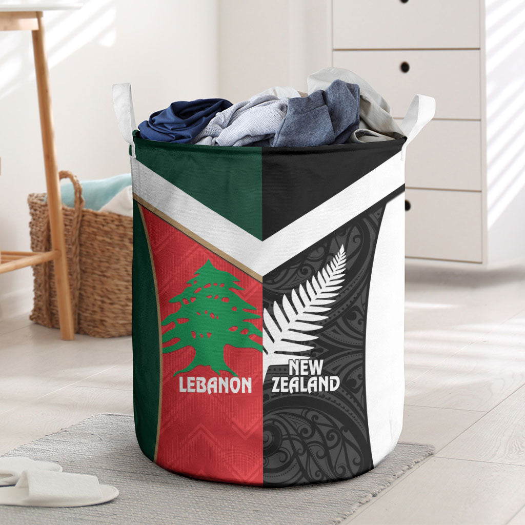 Rugby New Zealand and Lebanon Laundry Basket All Black Cedars Together LT14 Multicolor - Polynesian Pride