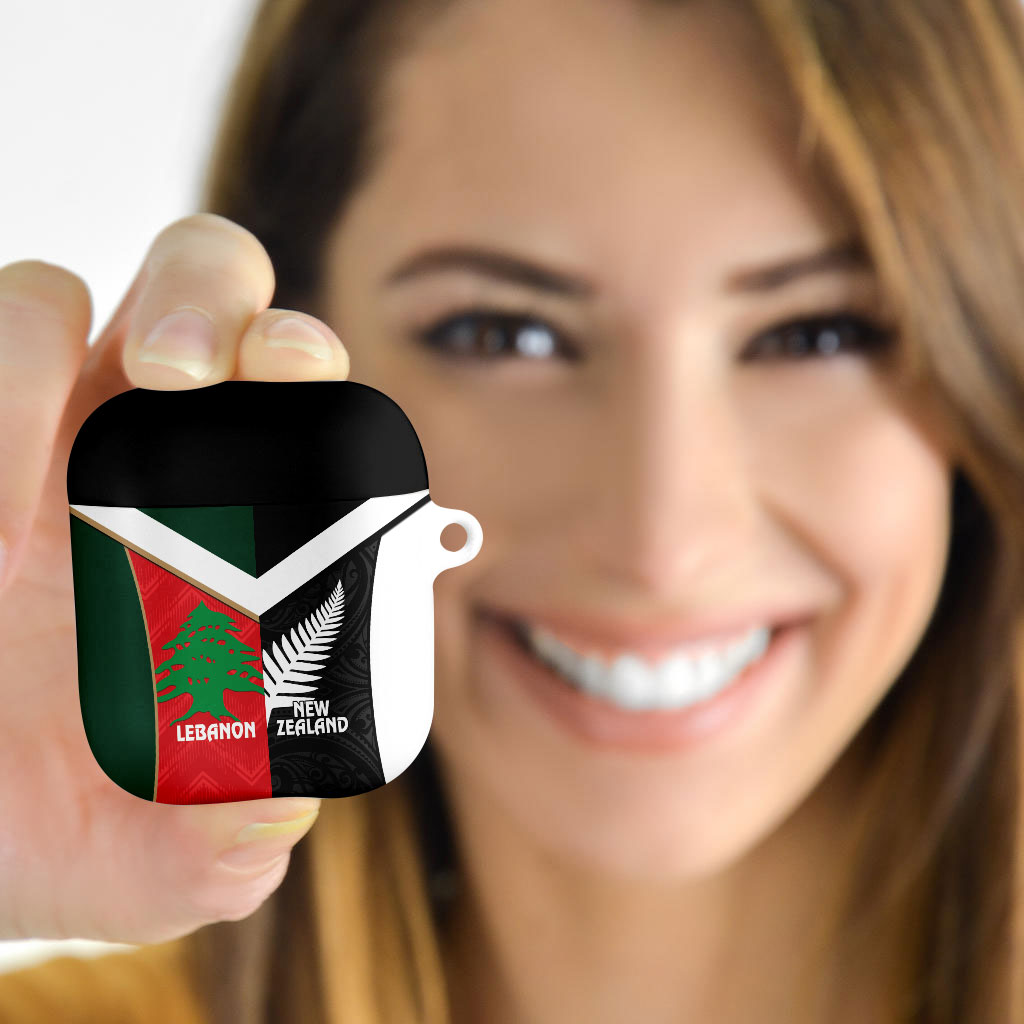 Rugby New Zealand and Lebanon AirPods Case All Black Cedars Together LT14 - Polynesian Pride