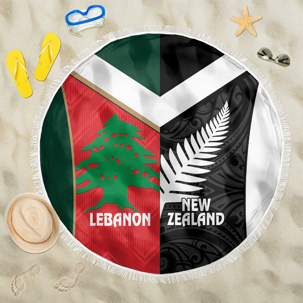 Rugby New Zealand and Lebanon Beach Blanket All Black Cedars Together LT14 One Size 150cm Multicolor - Polynesian Pride