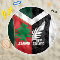 Rugby New Zealand and Lebanon Beach Blanket All Black Cedars Together LT14 One Size 150cm Multicolor - Polynesian Pride