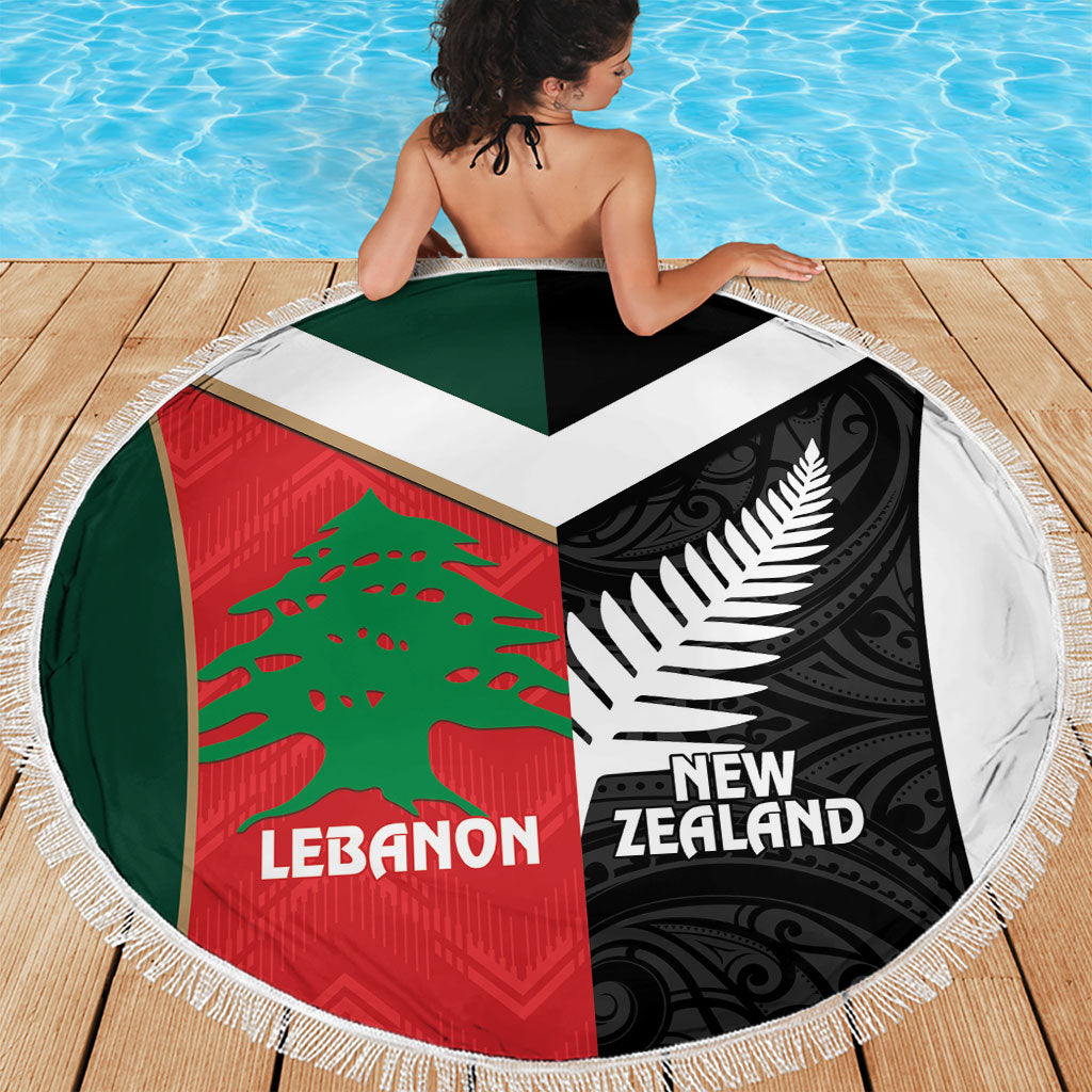 Rugby New Zealand and Lebanon Beach Blanket All Black Cedars Together LT14 - Polynesian Pride