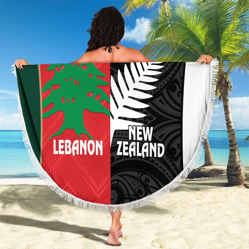 Rugby New Zealand and Lebanon Beach Blanket All Black Cedars Together LT14 - Polynesian Pride
