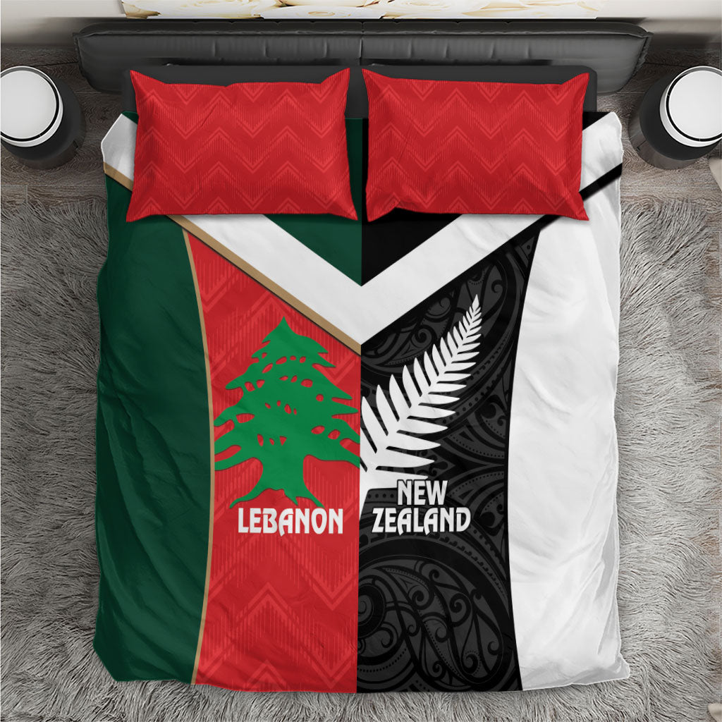 Rugby New Zealand and Lebanon Bedding Set All Black Cedars Together LT14 Multicolor - Polynesian Pride