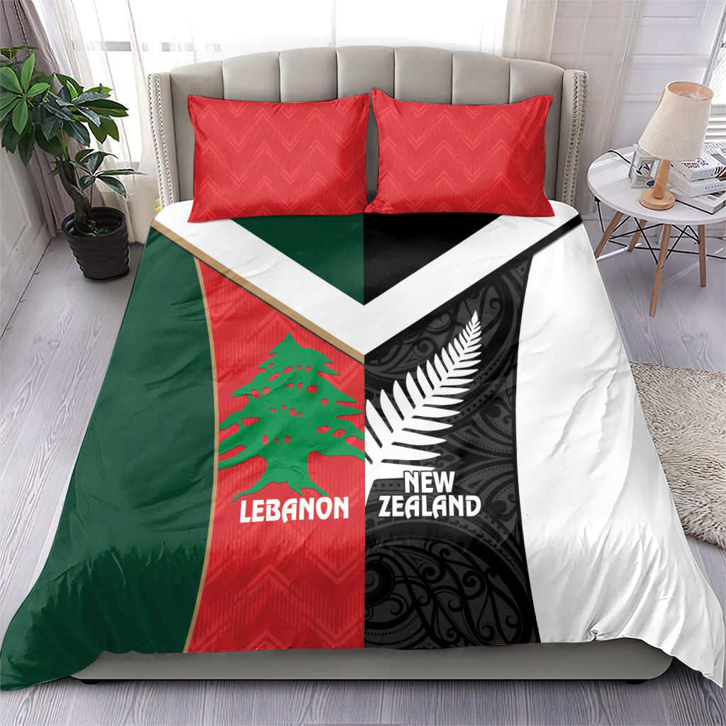 Rugby New Zealand and Lebanon Bedding Set All Black Cedars Together LT14 - Polynesian Pride