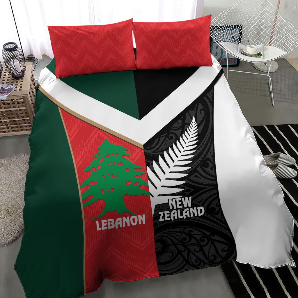 Rugby New Zealand and Lebanon Bedding Set All Black Cedars Together LT14 - Polynesian Pride
