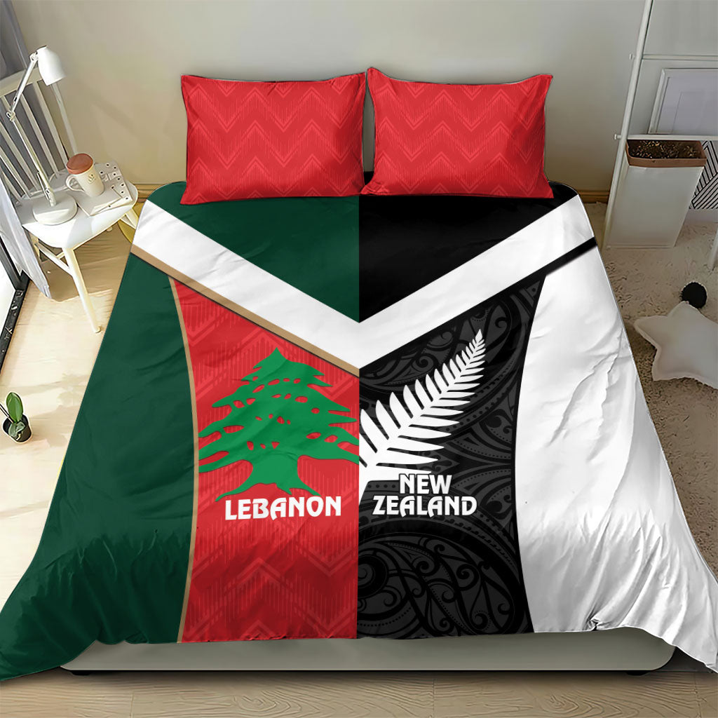 Rugby New Zealand and Lebanon Bedding Set All Black Cedars Together LT14 - Polynesian Pride