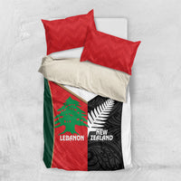 Rugby New Zealand and Lebanon Bedding Set All Black Cedars Together LT14 US Twin 172cm x 218cm Multicolor - Polynesian Pride