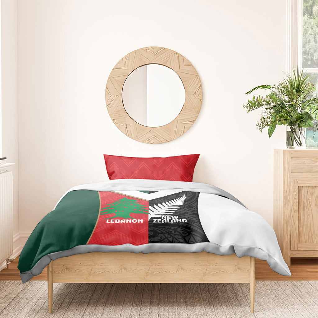 Rugby New Zealand and Lebanon Bedding Set All Black Cedars Together LT14 - Polynesian Pride
