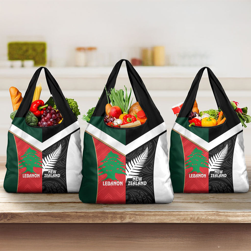 Rugby New Zealand and Lebanon Grocery Bag All Black Cedars Together LT14 3-pack One Size Multicolor - Polynesian Pride