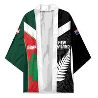 Custom Rugby New Zealand and Lebanon Kimono All Black Cedars Together LT14 Unisex Multicolor - Polynesian Pride