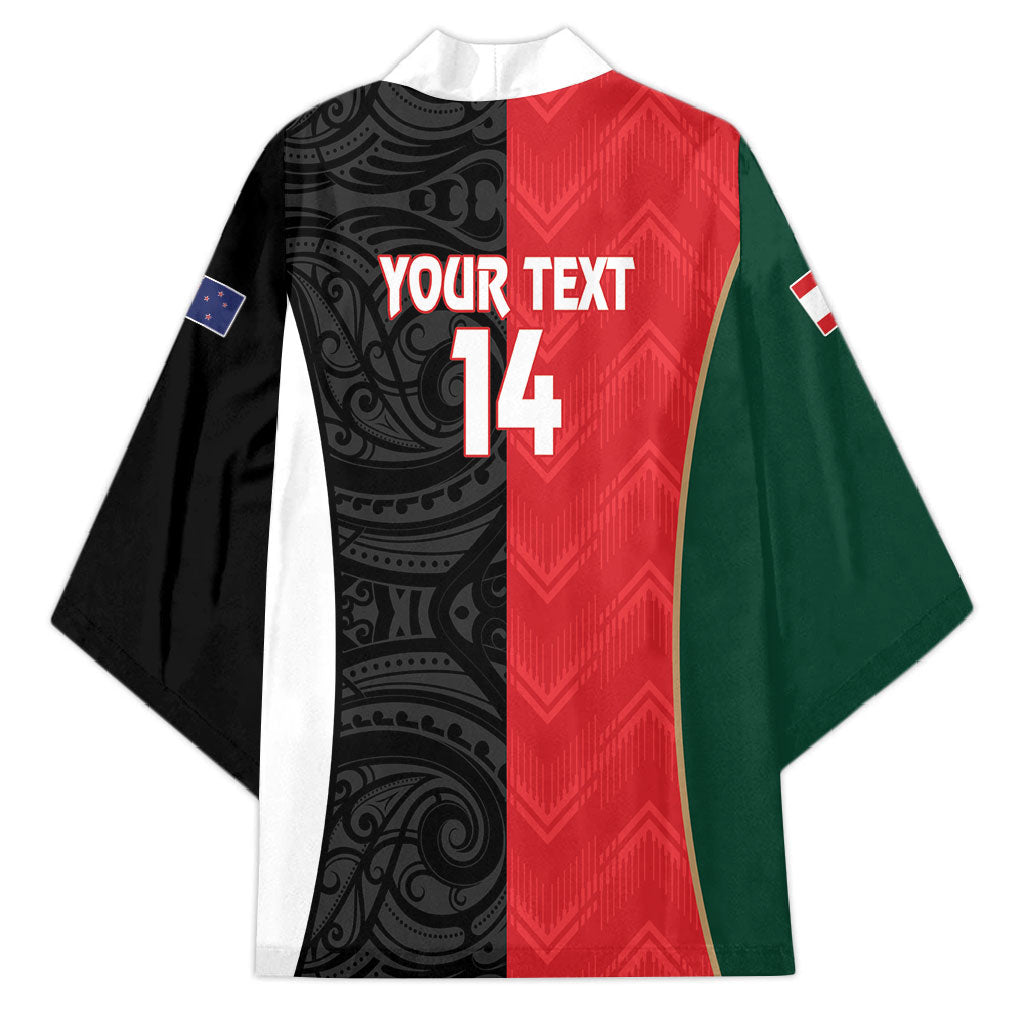 Custom Rugby New Zealand and Lebanon Kimono All Black Cedars Together LT14 - Polynesian Pride