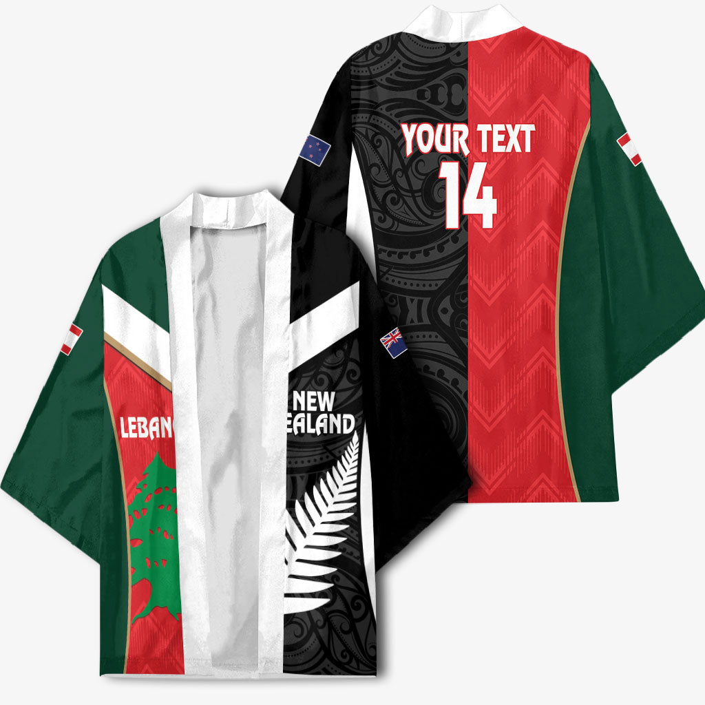 Custom Rugby New Zealand and Lebanon Kimono All Black Cedars Together LT14 - Polynesian Pride