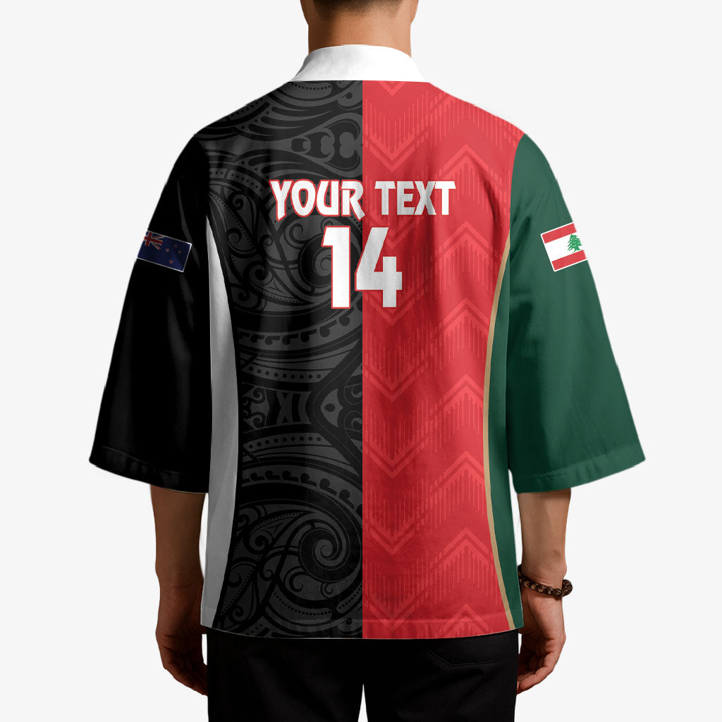 Custom Rugby New Zealand and Lebanon Kimono All Black Cedars Together LT14 - Polynesian Pride